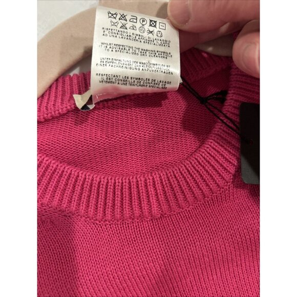 Fuzzi Gambucci Womens Sweater Caipi Roska Puff‎ Sleeve Pink Cotton XS NWT Italy - Picture 8 of 9